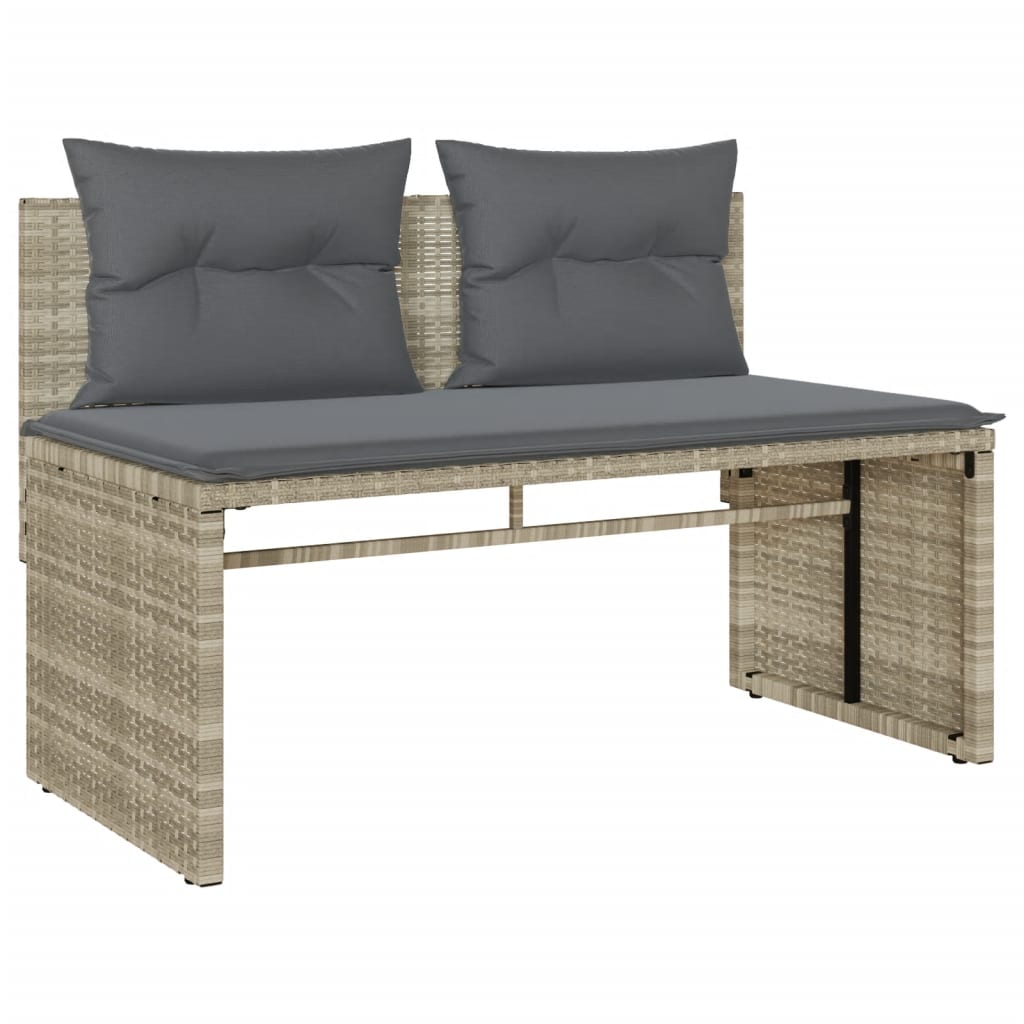 4-delige Loungeset met kussens poly rattan lichtgrijs is nu te koop bij PeponiXL, paradijselijk wonen!