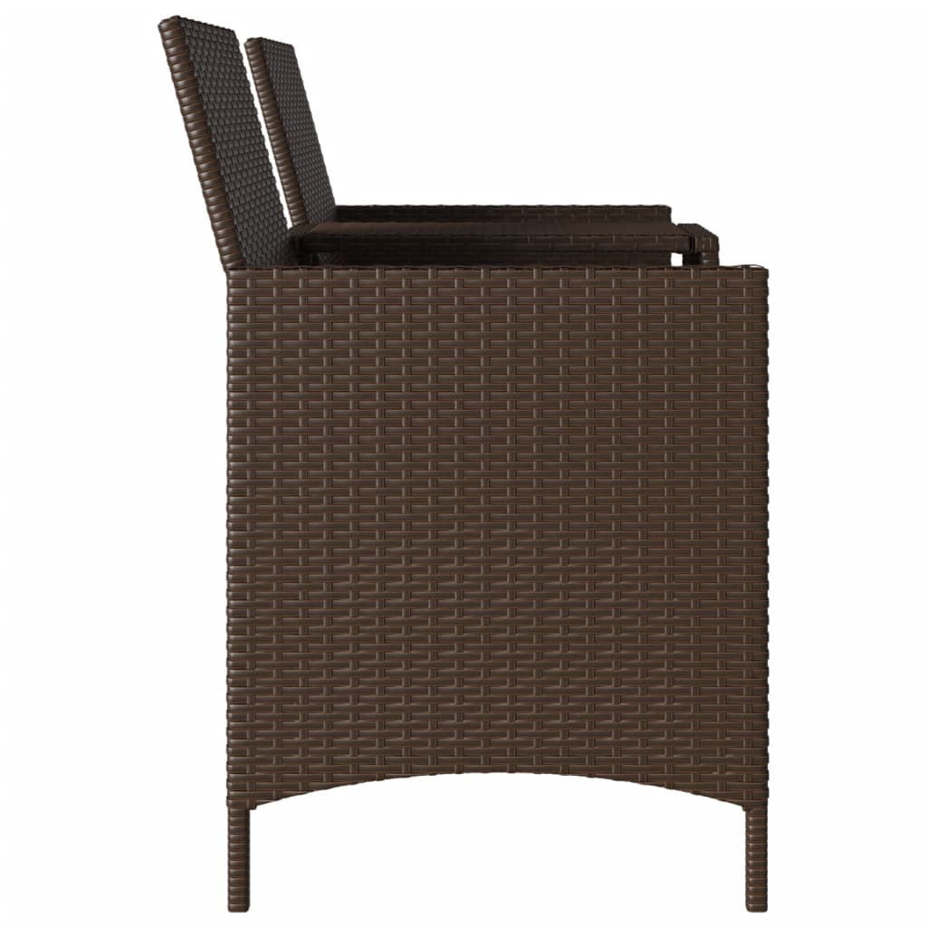 Tuinbank 2-zits met tafel en kussens poly rattan bruin is nu te koop bij PeponiXL, paradijselijk wonen!