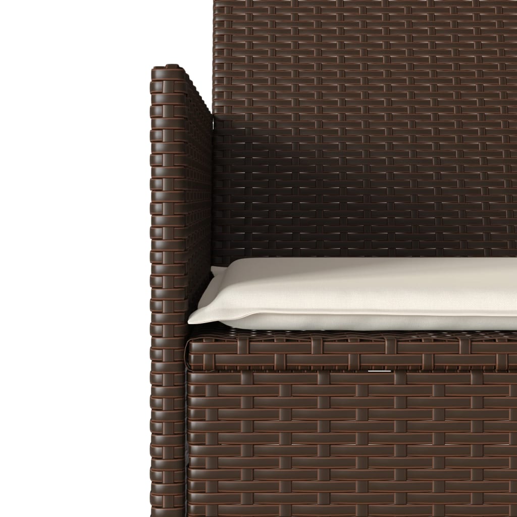 Tuinbank 2-zits met tafel en kussens poly rattan bruin is nu te koop bij PeponiXL, paradijselijk wonen!