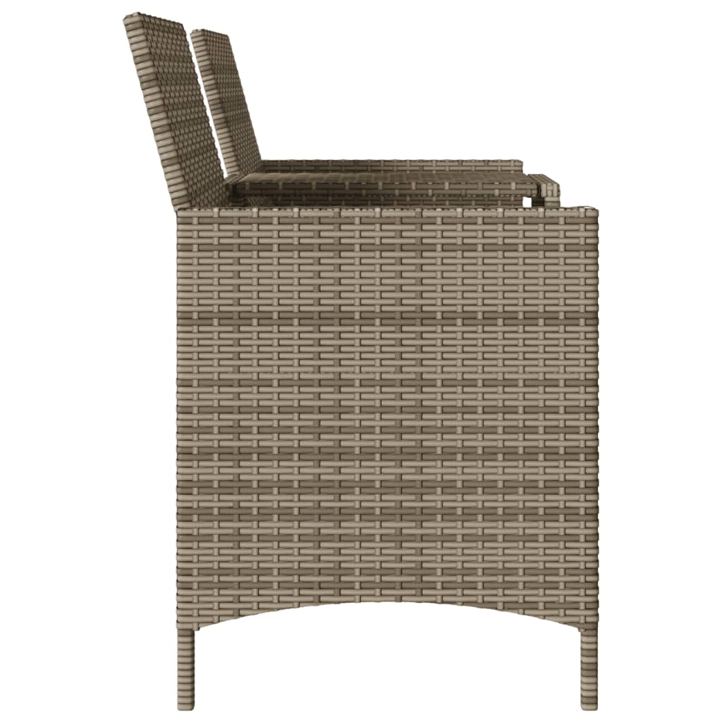Tuinbank 2-zits met tafel en kussens poly rattan grijs is nu te koop bij PeponiXL, paradijselijk wonen!