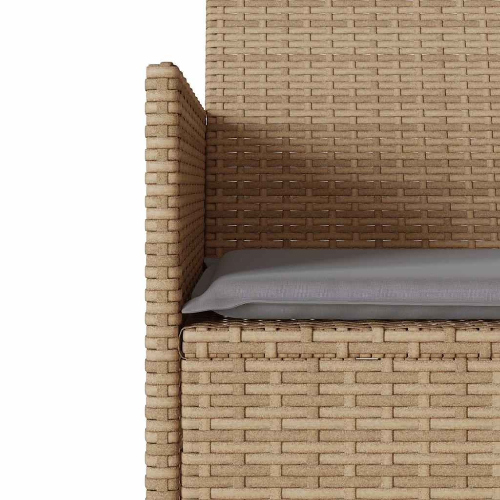 Tuinbank 2-zits met tafel en kussens poly rattan beige is nu te koop bij PeponiXL, paradijselijk wonen!