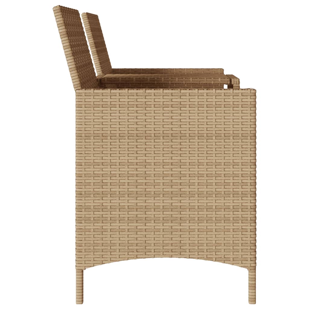 Tuinbank 2-zits met tafel en kussens poly rattan beige is nu te koop bij PeponiXL, paradijselijk wonen!