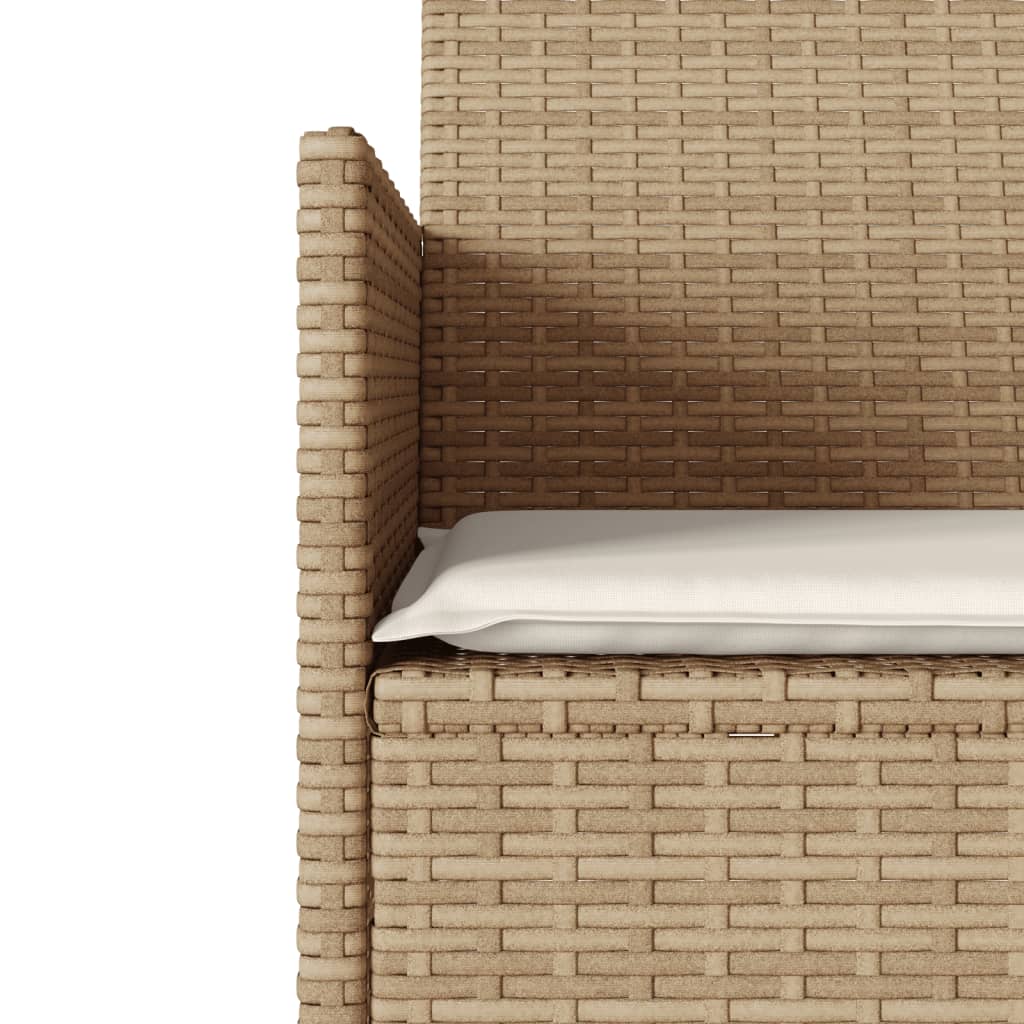 Tuinbank 2-zits met tafel en kussens poly rattan beige is nu te koop bij PeponiXL, paradijselijk wonen!