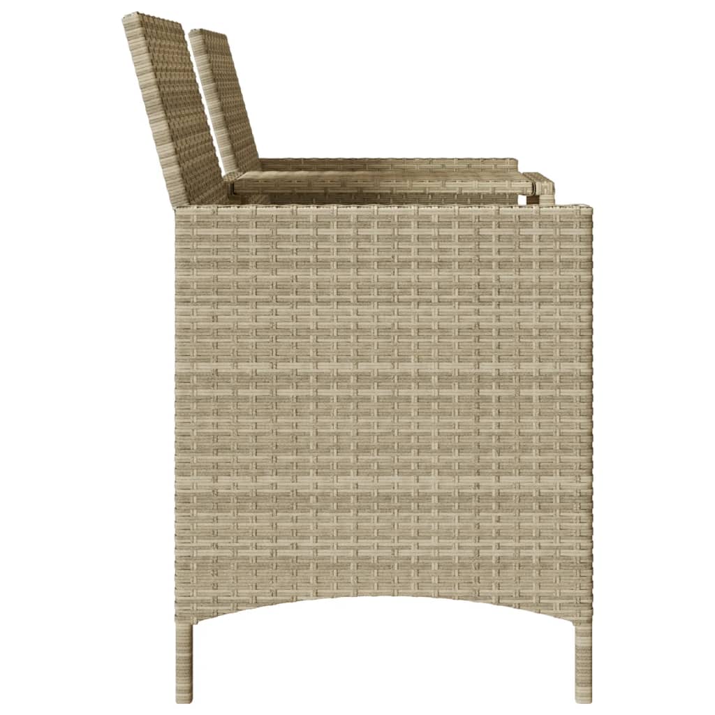 Tuinbank 2-zits met tafel en kussens poly rattan lichtgrijs is nu te koop bij PeponiXL, paradijselijk wonen!