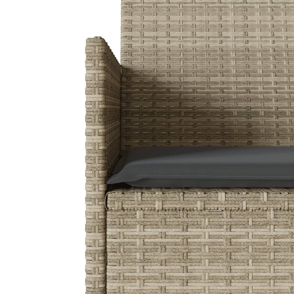 Tuinbank 2-zits met tafel en kussens poly rattan lichtgrijs is nu te koop bij PeponiXL, paradijselijk wonen!