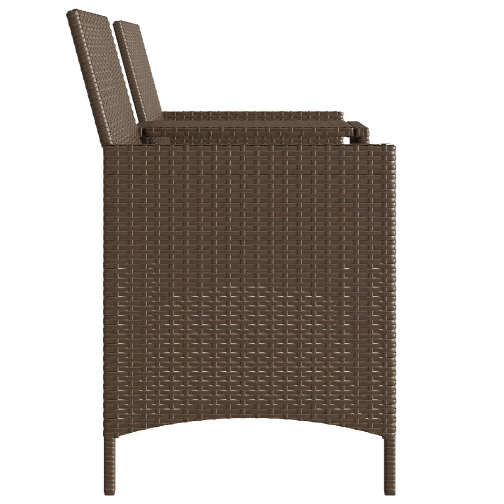 Tuinbank 2-zits met tafel en voetenbanken poly rattan bruin is nu te koop bij PeponiXL, paradijselijk wonen!