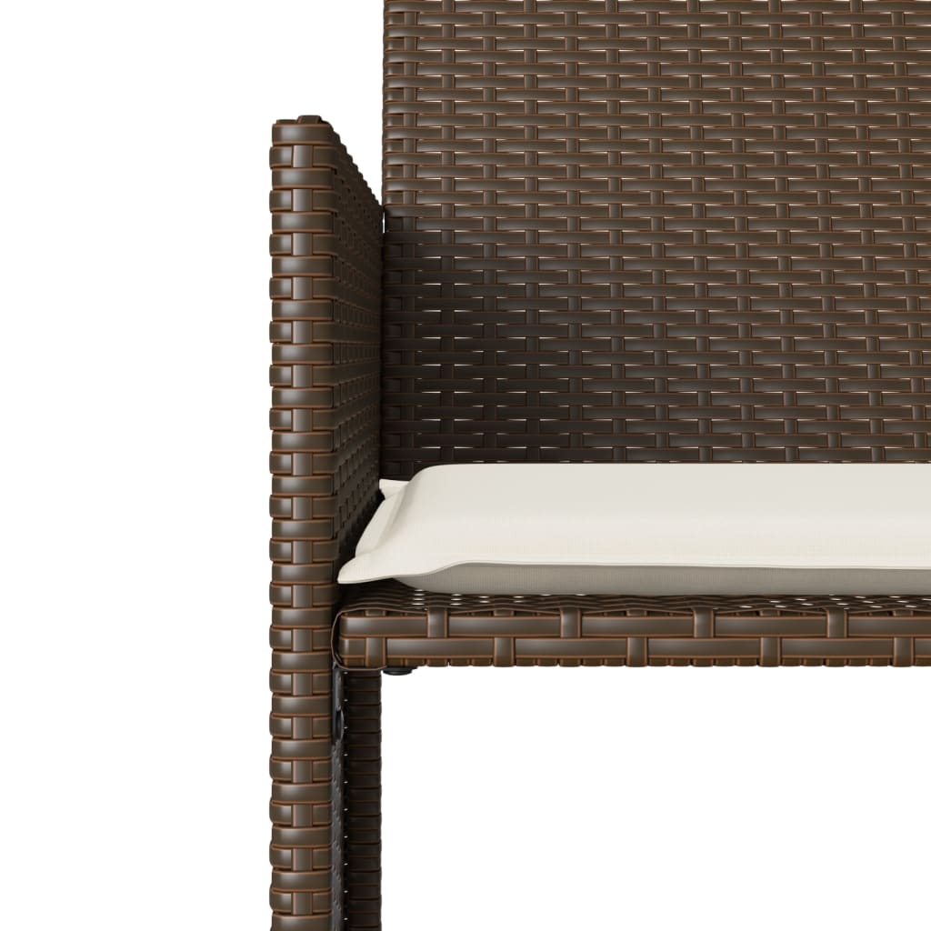 Tuinbank 2-zits met tafel en voetenbanken poly rattan bruin is nu te koop bij PeponiXL, paradijselijk wonen!