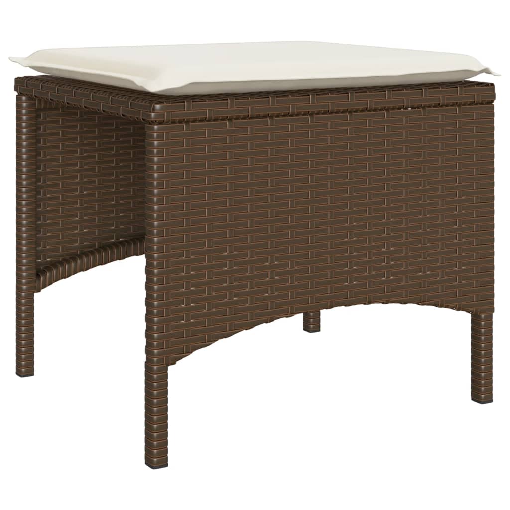 Tuinbank 2-zits met tafel en voetenbanken poly rattan bruin is nu te koop bij PeponiXL, paradijselijk wonen!