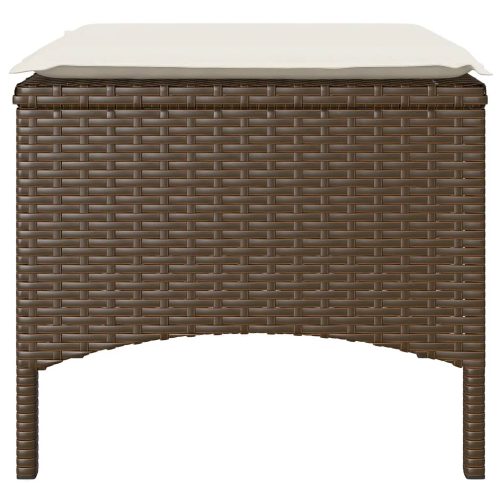 Tuinbank 2-zits met tafel en voetenbanken poly rattan bruin is nu te koop bij PeponiXL, paradijselijk wonen!