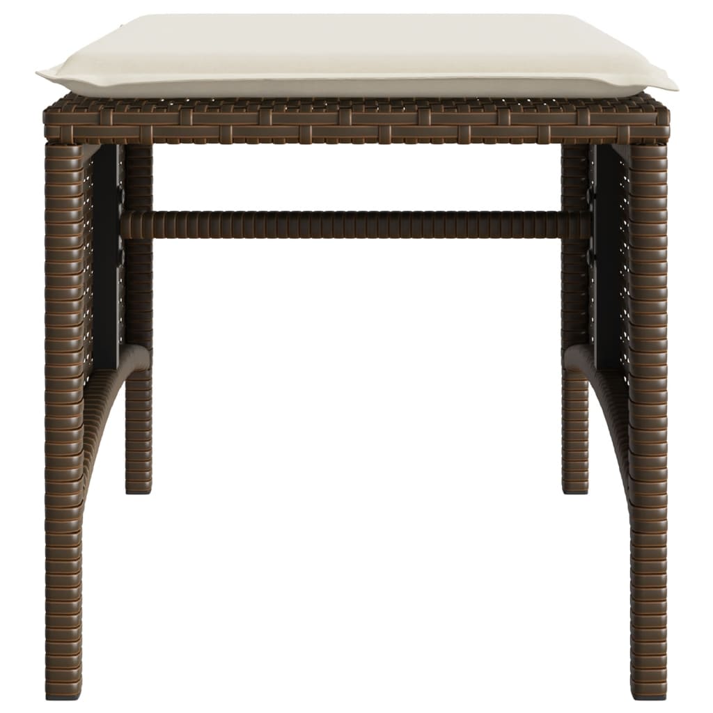 Tuinbank 2-zits met tafel en voetenbanken poly rattan bruin is nu te koop bij PeponiXL, paradijselijk wonen!