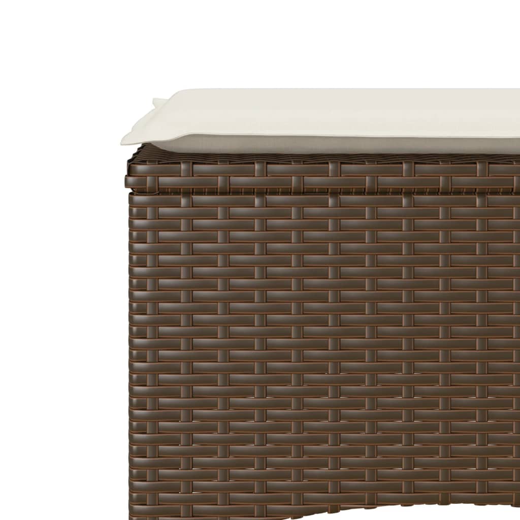 Tuinbank 2-zits met tafel en voetenbanken poly rattan bruin is nu te koop bij PeponiXL, paradijselijk wonen!