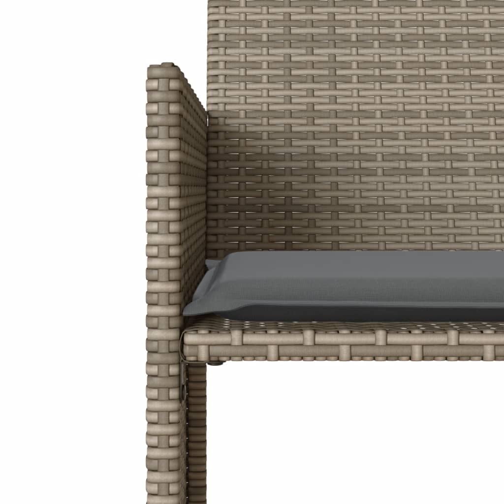 Tuinbank 2-zits met tafel en voetenbanken poly rattan grijs is nu te koop bij PeponiXL, paradijselijk wonen!