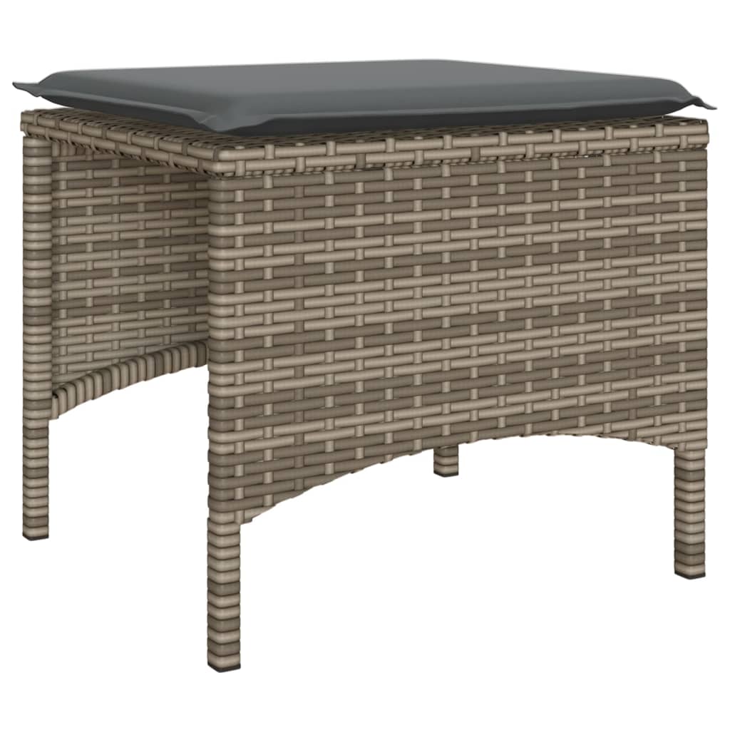 Tuinbank 2-zits met tafel en voetenbanken poly rattan grijs is nu te koop bij PeponiXL, paradijselijk wonen!