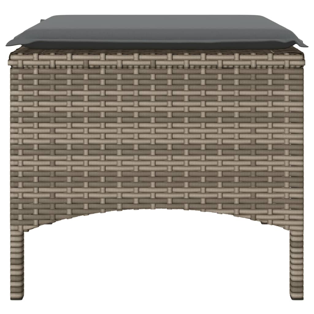 Tuinbank 2-zits met tafel en voetenbanken poly rattan grijs is nu te koop bij PeponiXL, paradijselijk wonen!