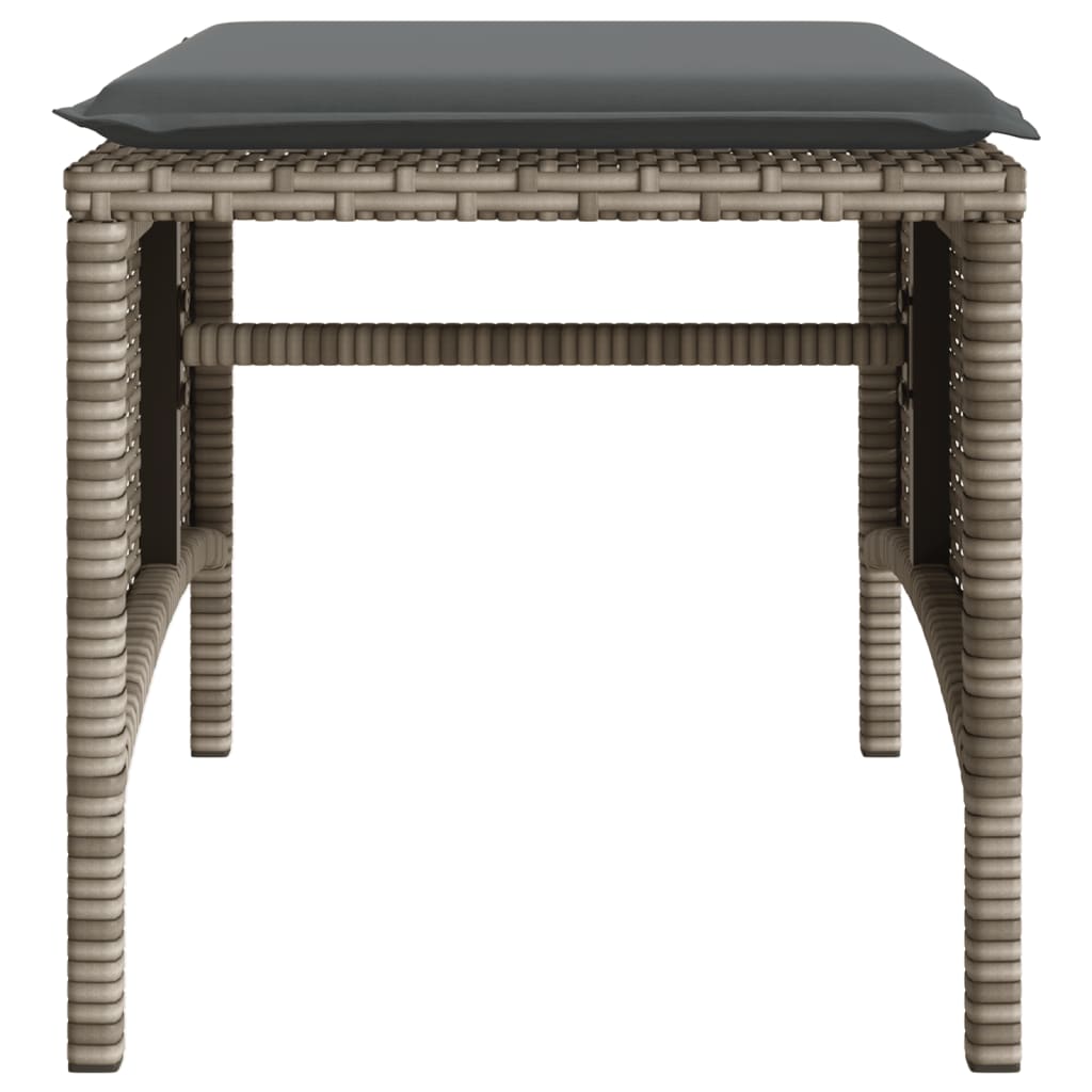 Tuinbank 2-zits met tafel en voetenbanken poly rattan grijs is nu te koop bij PeponiXL, paradijselijk wonen!