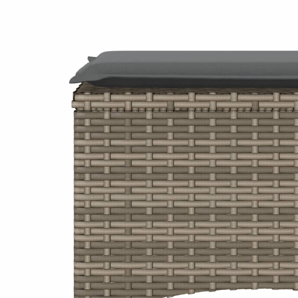Tuinbank 2-zits met tafel en voetenbanken poly rattan grijs is nu te koop bij PeponiXL, paradijselijk wonen!