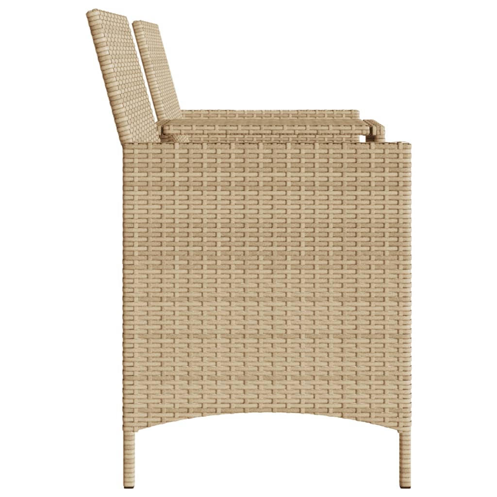 Tuinbank 2-zits met tafel en voetenbanken poly rattan beige is nu te koop bij PeponiXL, paradijselijk wonen!