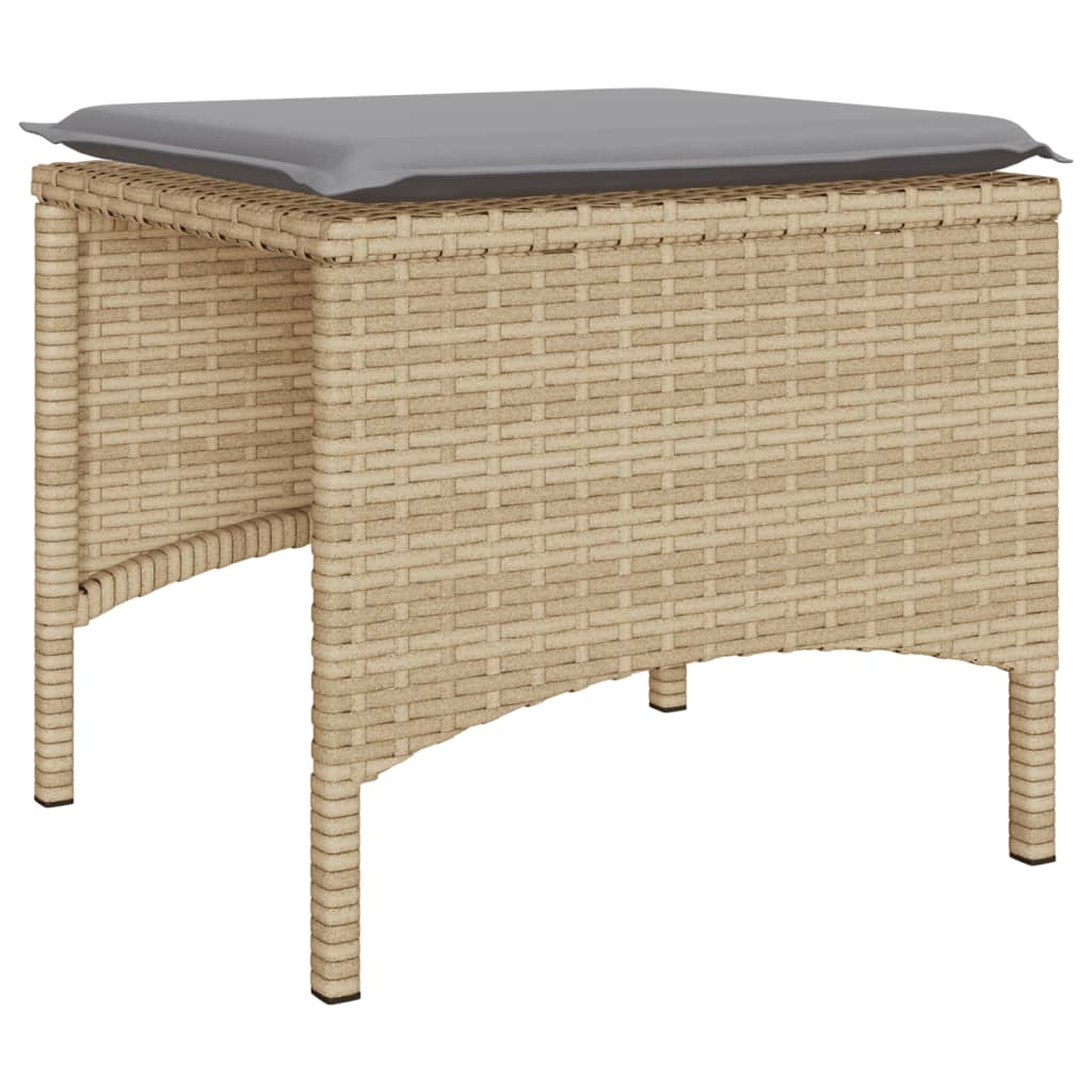 Tuinbank 2-zits met tafel en voetenbanken poly rattan beige is nu te koop bij PeponiXL, paradijselijk wonen!