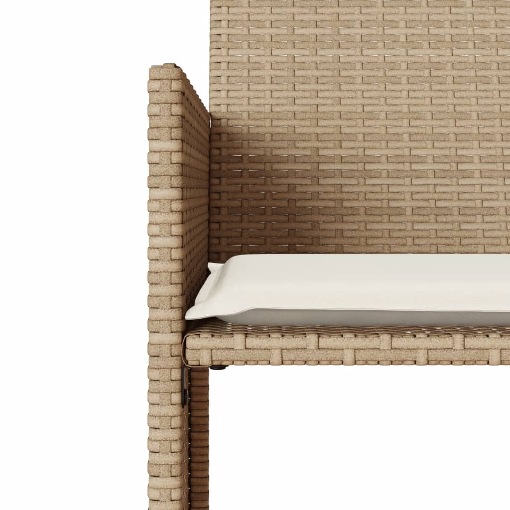 Tuinbank 2-zits met tafel en voetenbanken poly rattan beige is nu te koop bij PeponiXL, paradijselijk wonen!
