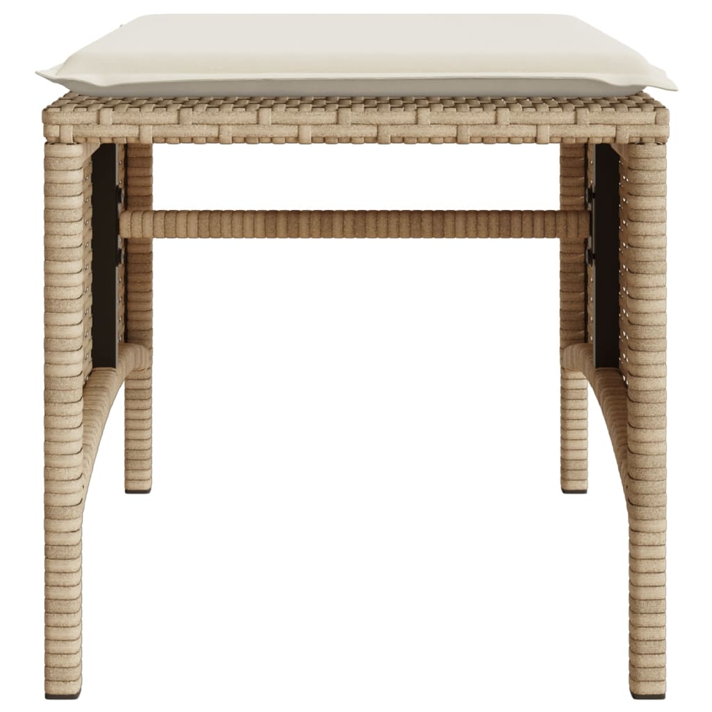 Tuinbank 2-zits met tafel en voetenbanken poly rattan beige is nu te koop bij PeponiXL, paradijselijk wonen!