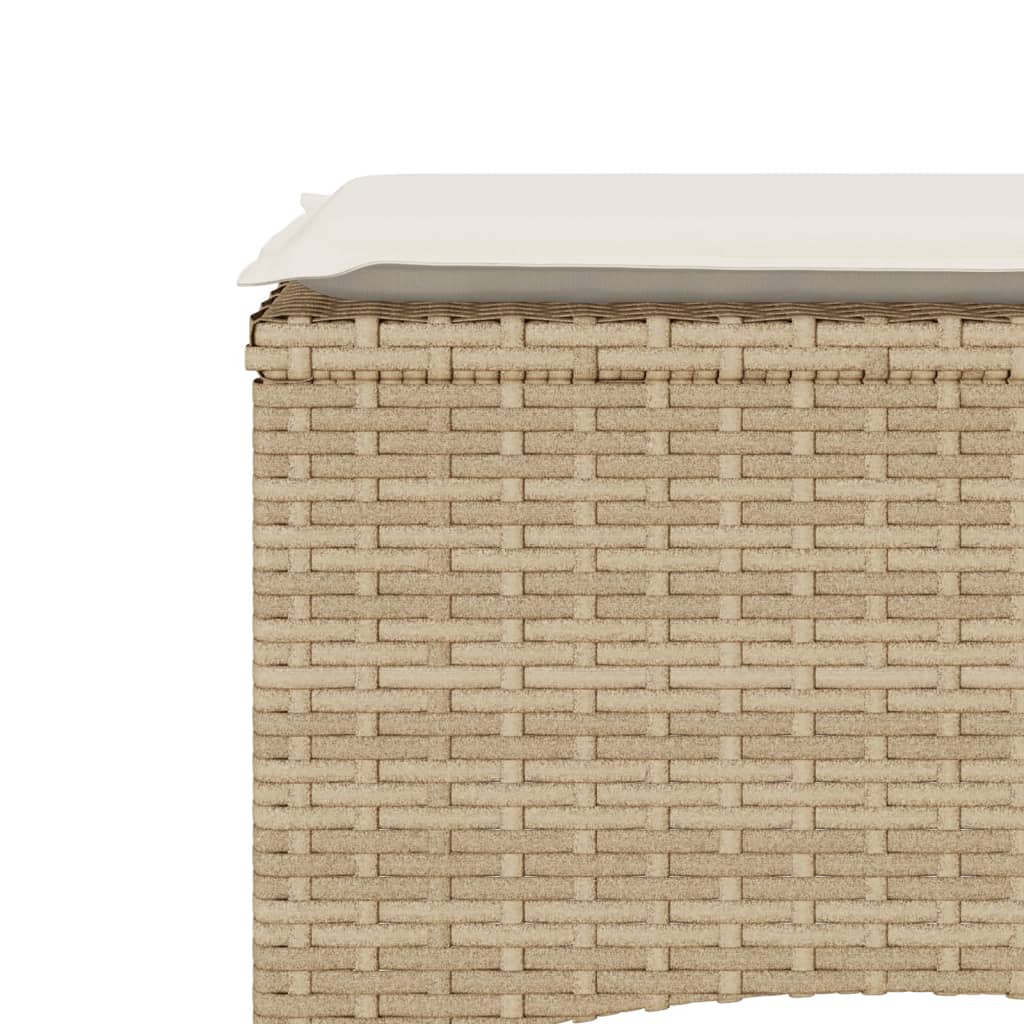 Tuinbank 2-zits met tafel en voetenbanken poly rattan beige is nu te koop bij PeponiXL, paradijselijk wonen!