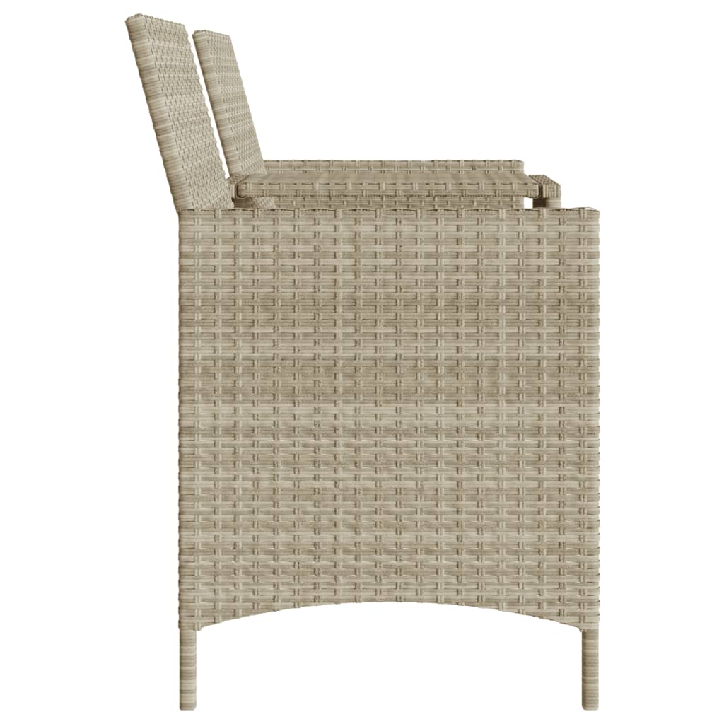Tuinbank 2-zits tafel en voetenbanken poly rattan lichtgrijs is nu te koop bij PeponiXL, paradijselijk wonen!