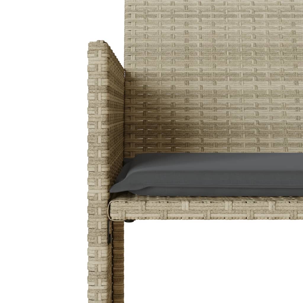 Tuinbank 2-zits tafel en voetenbanken poly rattan lichtgrijs is nu te koop bij PeponiXL, paradijselijk wonen!