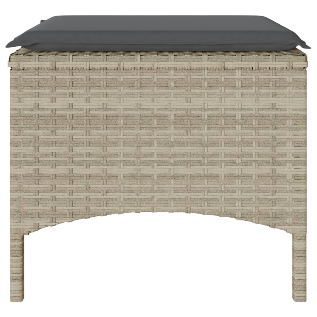 Tuinbank 2-zits tafel en voetenbanken poly rattan lichtgrijs is nu te koop bij PeponiXL, paradijselijk wonen!