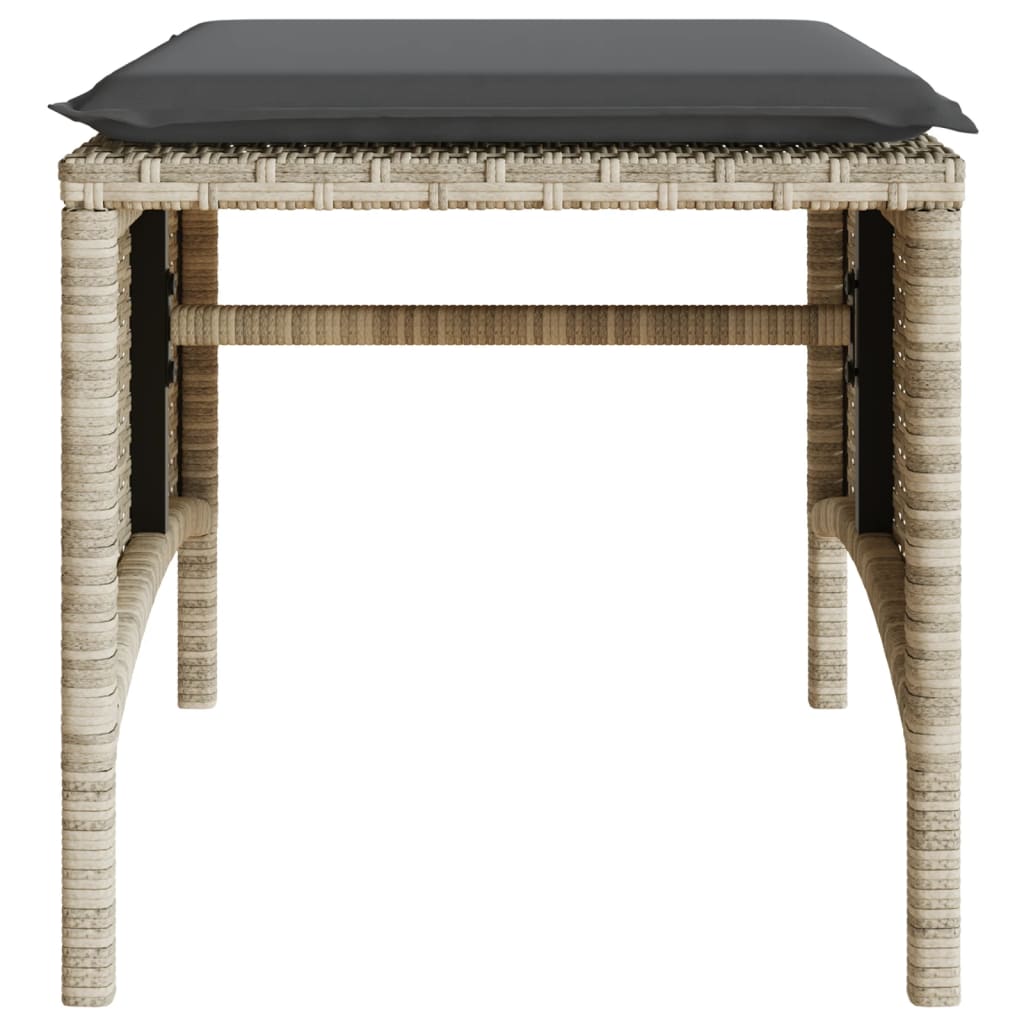 Tuinbank 2-zits tafel en voetenbanken poly rattan lichtgrijs is nu te koop bij PeponiXL, paradijselijk wonen!