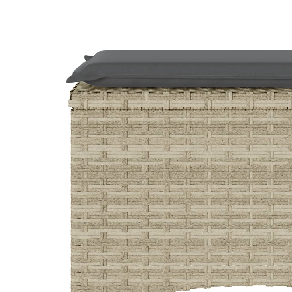 Tuinbank 2-zits tafel en voetenbanken poly rattan lichtgrijs is nu te koop bij PeponiXL, paradijselijk wonen!