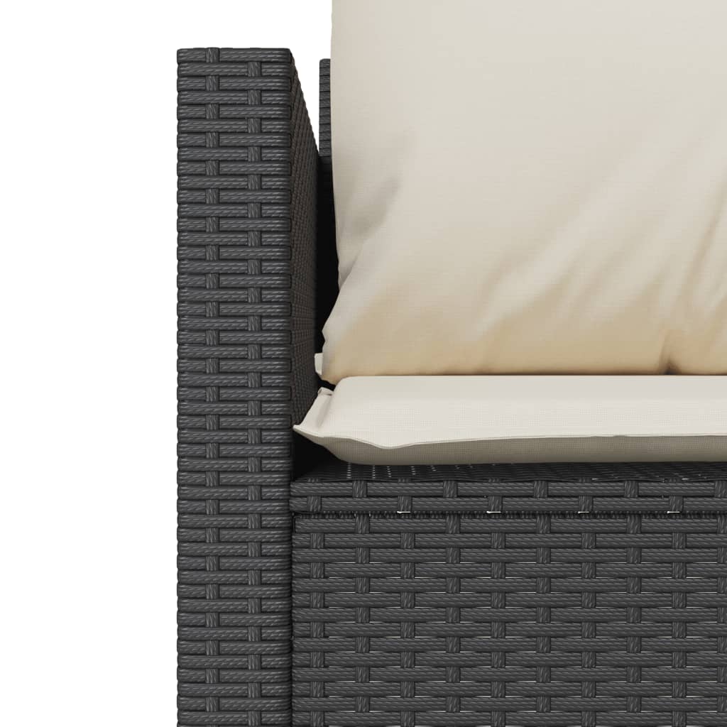 3-delige Bistroset met kussens poly rattan zwart is nu te koop bij PeponiXL, paradijselijk wonen!