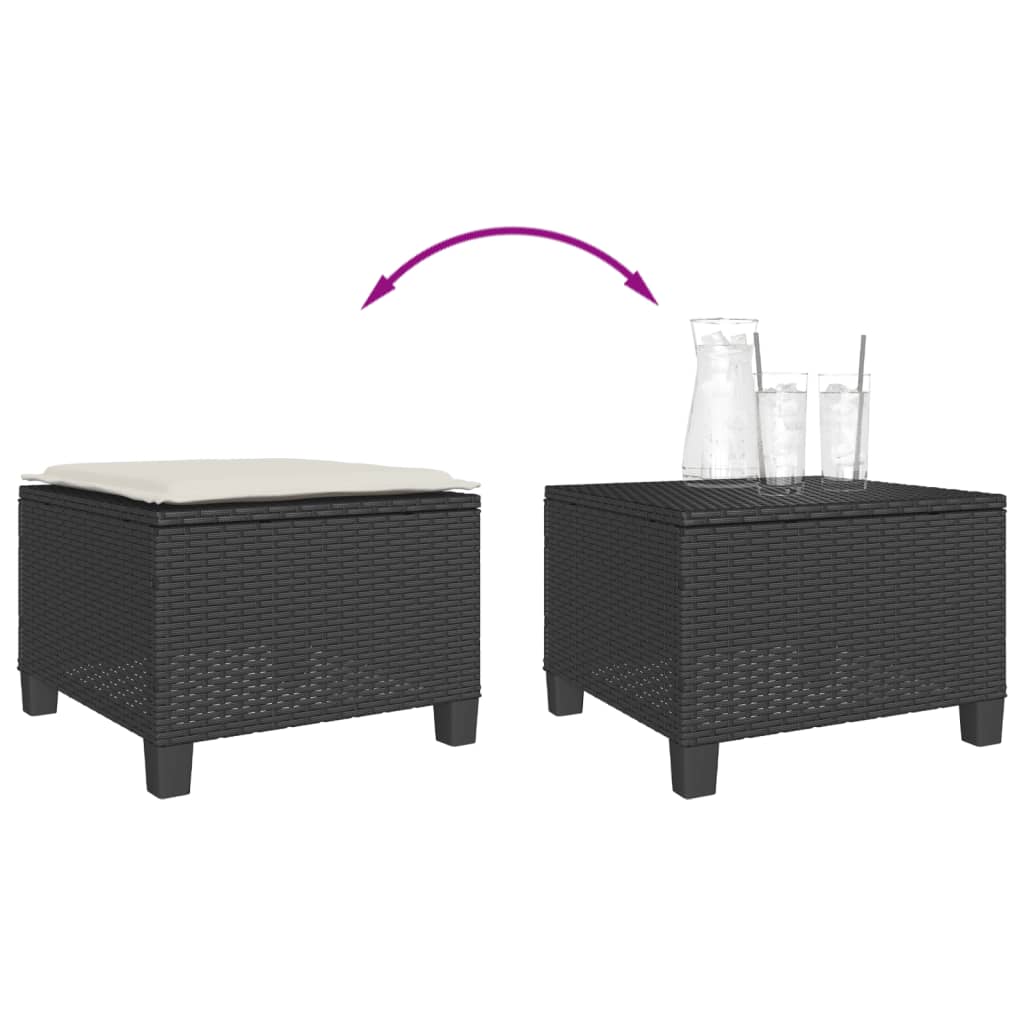 3-delige Bistroset met kussens poly rattan zwart is nu te koop bij PeponiXL, paradijselijk wonen!