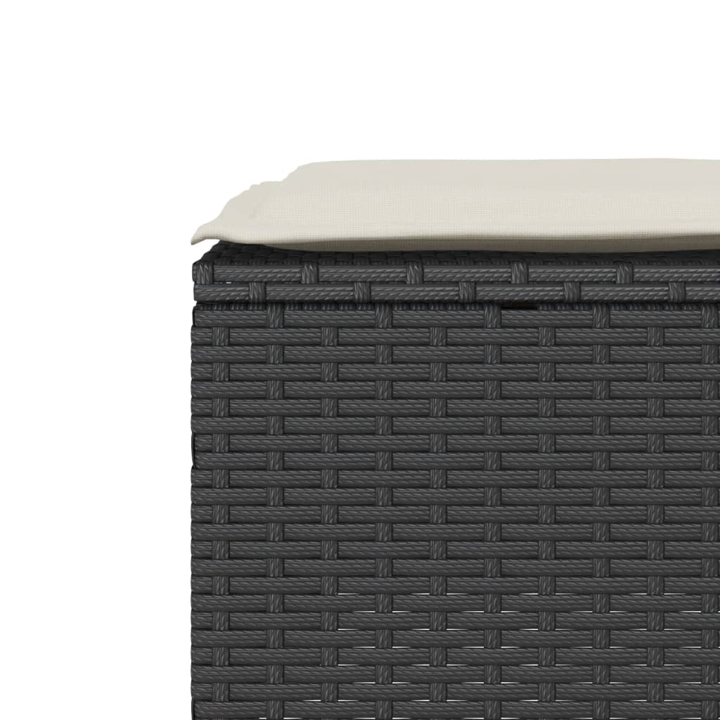 3-delige Bistroset met kussens poly rattan zwart is nu te koop bij PeponiXL, paradijselijk wonen!