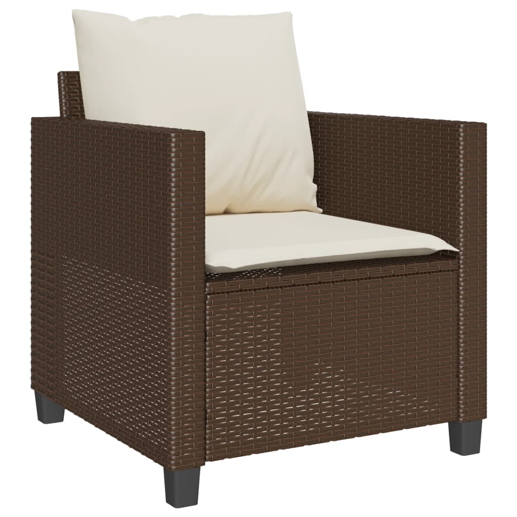 3-delige Bistroset met kussens poly rattan bruin is nu te koop bij PeponiXL, paradijselijk wonen!