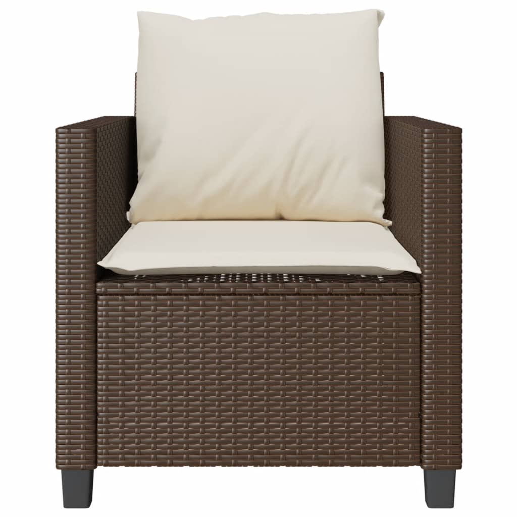3-delige Bistroset met kussens poly rattan bruin is nu te koop bij PeponiXL, paradijselijk wonen!