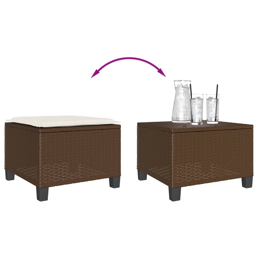 3-delige Bistroset met kussens poly rattan bruin is nu te koop bij PeponiXL, paradijselijk wonen!