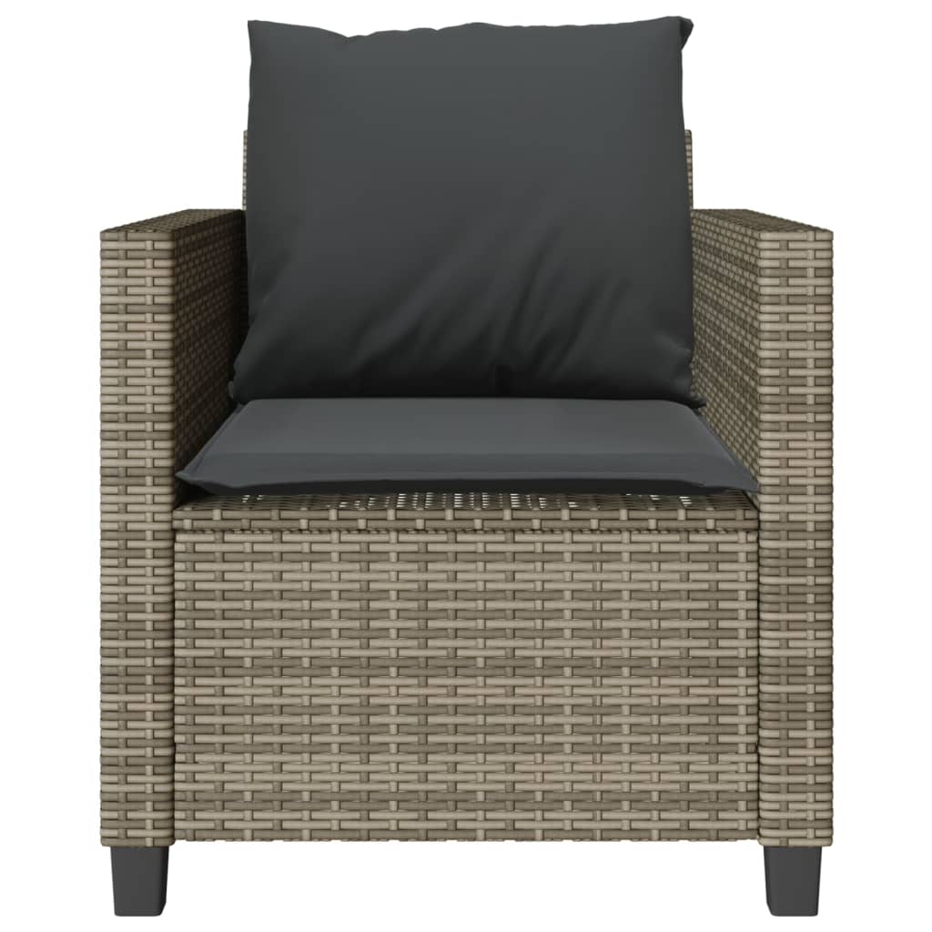 3-delige Bistroset met kussens poly rattan grijs is nu te koop bij PeponiXL, paradijselijk wonen!