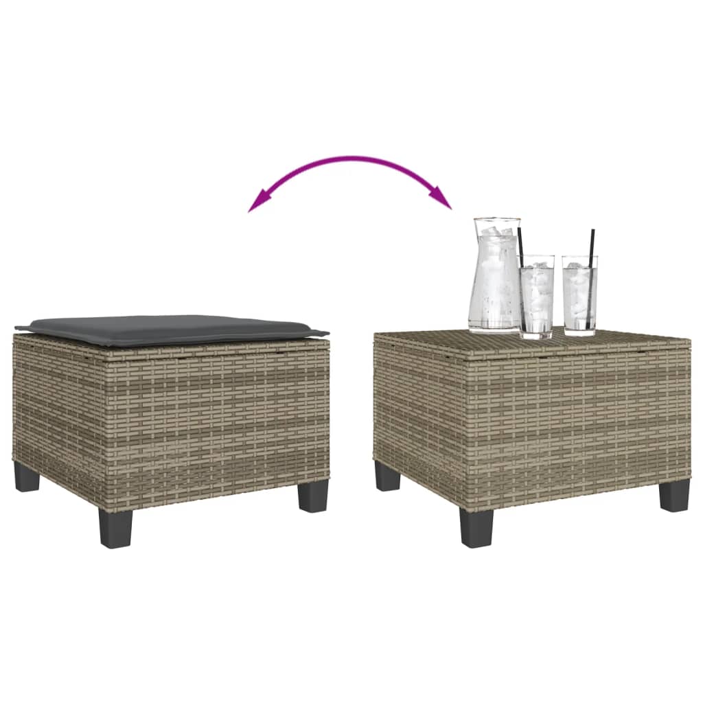 3-delige Bistroset met kussens poly rattan grijs is nu te koop bij PeponiXL, paradijselijk wonen!