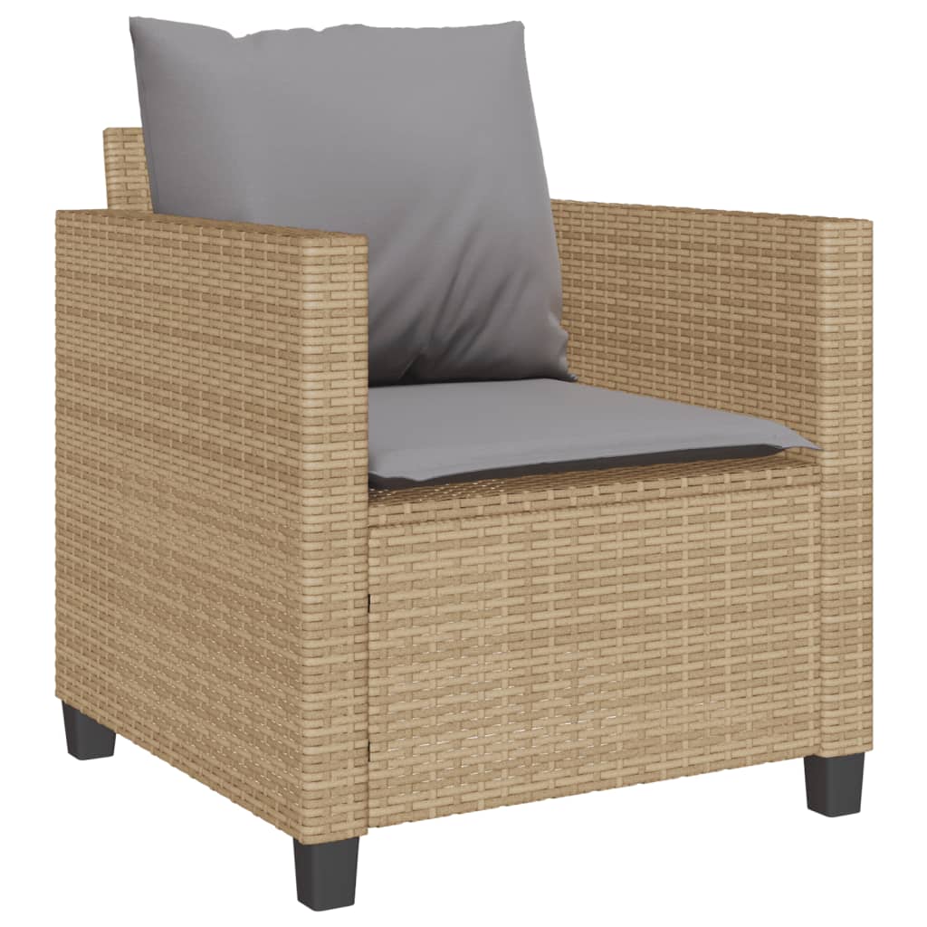 3-delige Bistroset met kussens poly rattan beige is nu te koop bij PeponiXL, paradijselijk wonen!