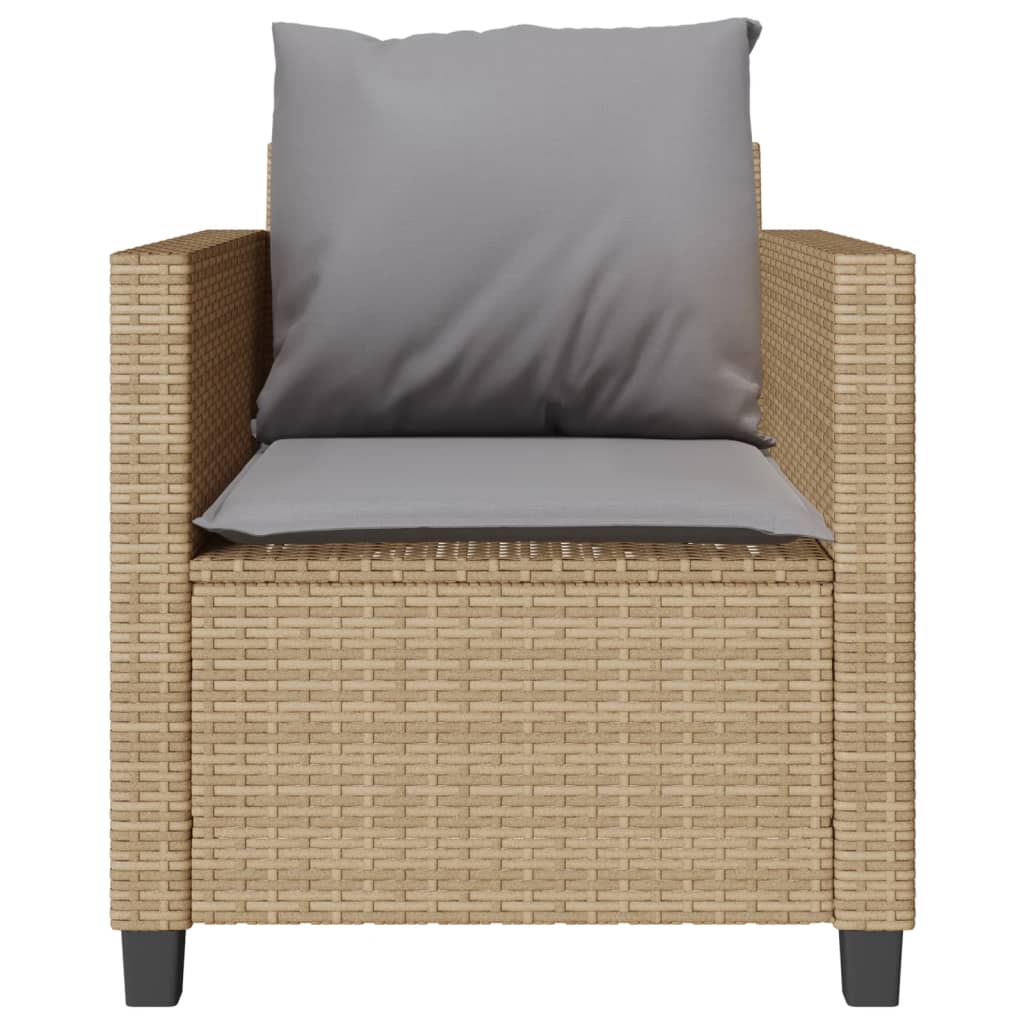 3-delige Bistroset met kussens poly rattan beige is nu te koop bij PeponiXL, paradijselijk wonen!