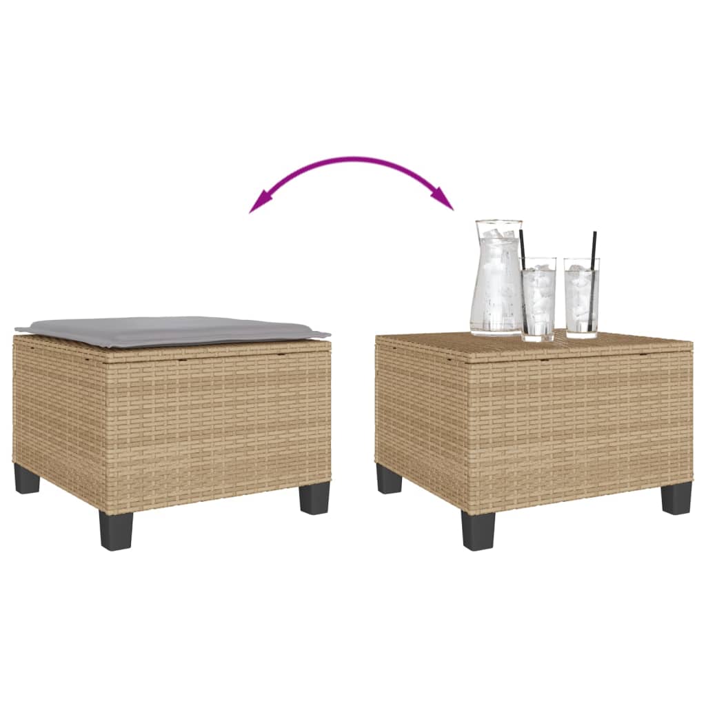 3-delige Bistroset met kussens poly rattan beige is nu te koop bij PeponiXL, paradijselijk wonen!