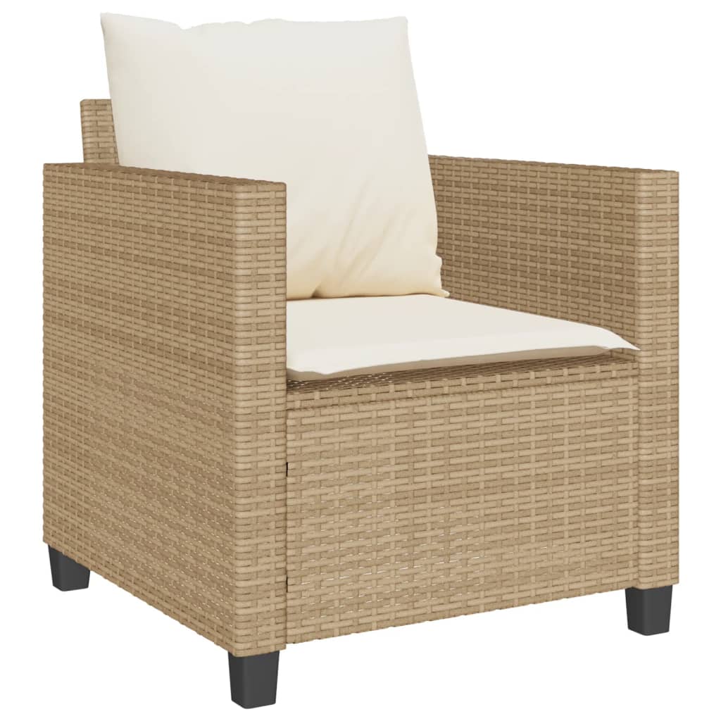 3-delige Bistroset met kussens poly rattan beige is nu te koop bij PeponiXL, paradijselijk wonen!