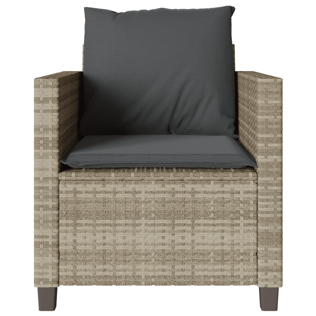 3-delige Bistroset met kussens poly rattan lichtgrijs is nu te koop bij PeponiXL, paradijselijk wonen!