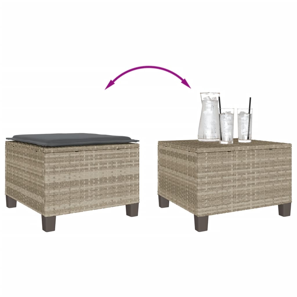 3-delige Bistroset met kussens poly rattan lichtgrijs is nu te koop bij PeponiXL, paradijselijk wonen!