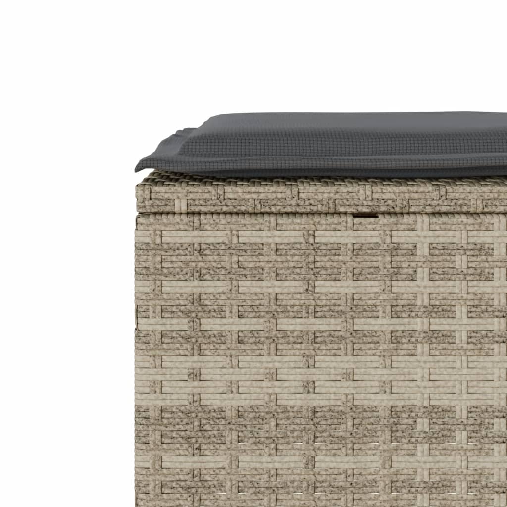3-delige Bistroset met kussens poly rattan lichtgrijs is nu te koop bij PeponiXL, paradijselijk wonen!
