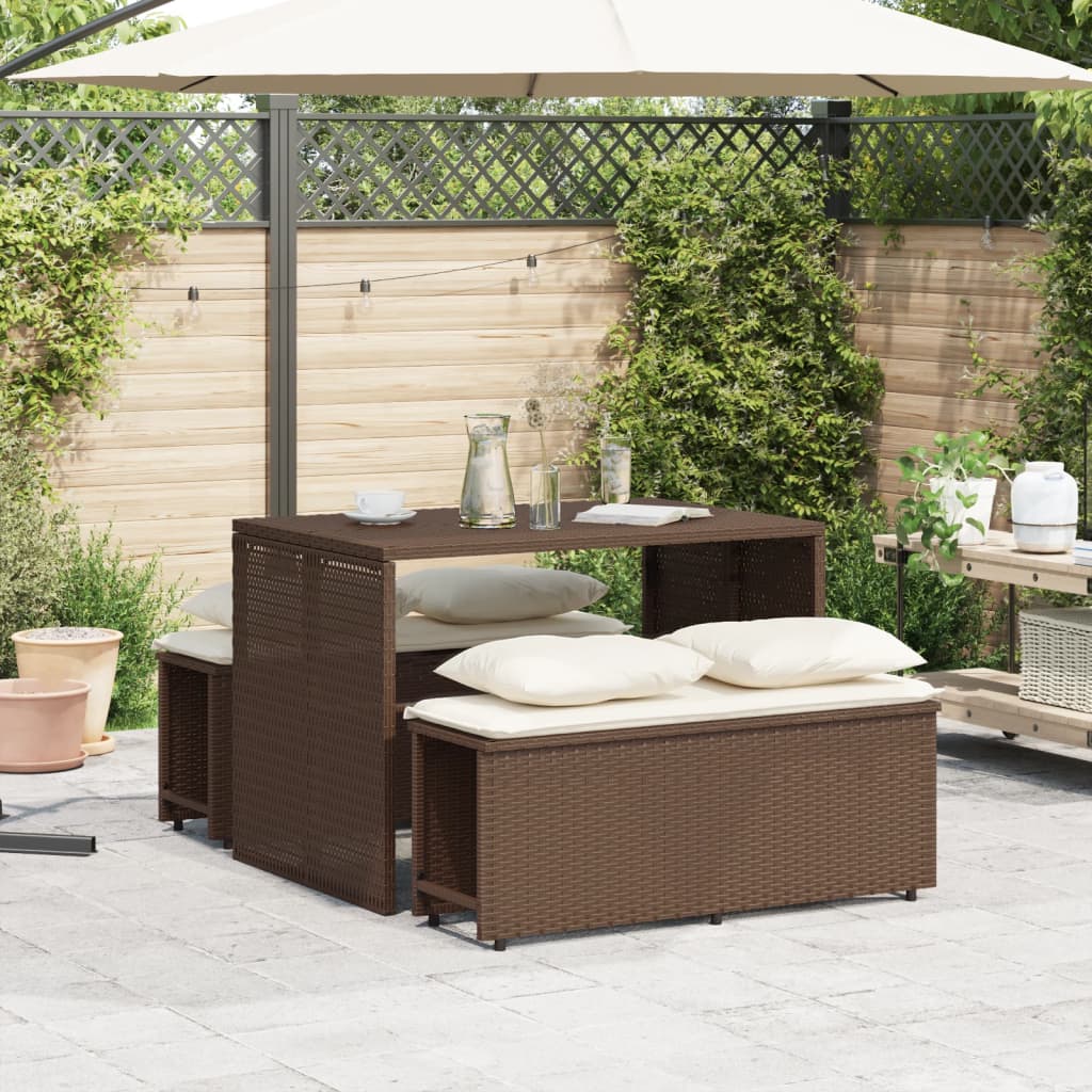 3-delige Tuinset met kussens poly rattan bruin is nu te koop bij PeponiXL, paradijselijk wonen!