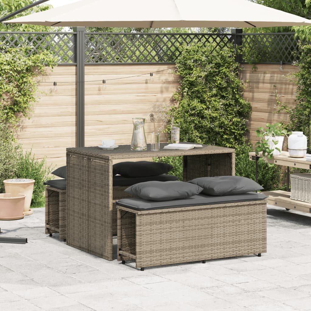 3-delige Tuinset met kussens poly rattan grijs is nu te koop bij PeponiXL, paradijselijk wonen!