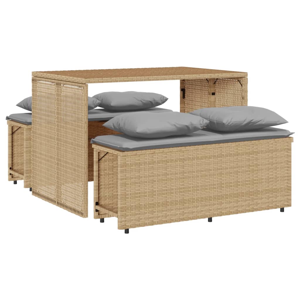 3-delige Tuinset met kussens poly rattan beige is nu te koop bij PeponiXL, paradijselijk wonen!