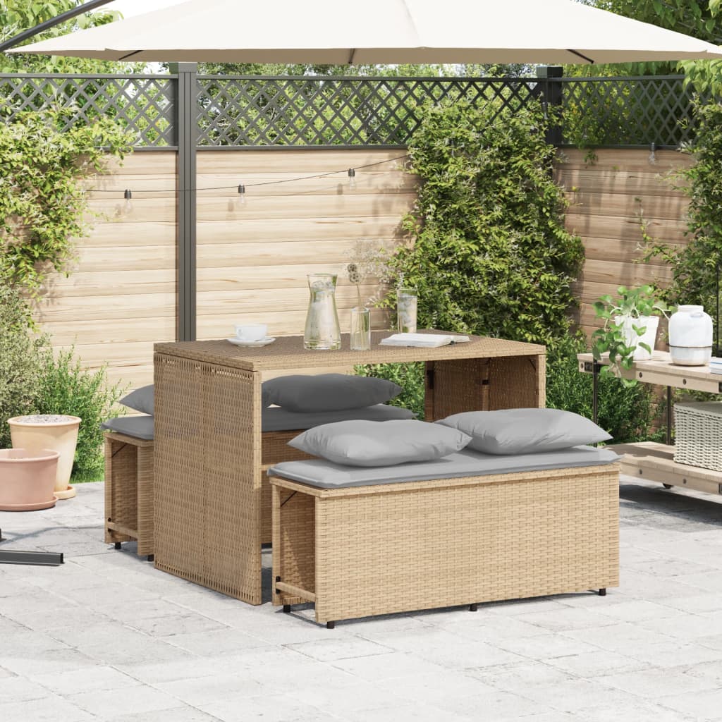 3-delige Tuinset met kussens poly rattan beige is nu te koop bij PeponiXL, paradijselijk wonen!