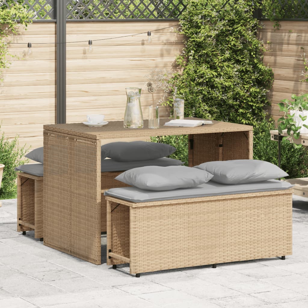 3-delige Tuinset met kussens poly rattan beige is nu te koop bij PeponiXL, paradijselijk wonen!